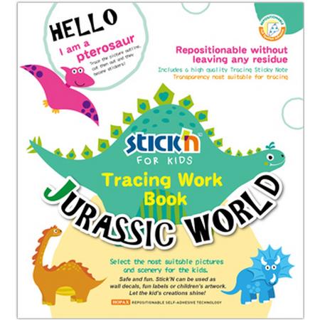 Stickn Werkboek - Jurassic World Dino Tekenen met Overtrekpapier: Creatief en educatief werkboek voor kinderen met dinosaurusafbeeldingen en overtrekpapier